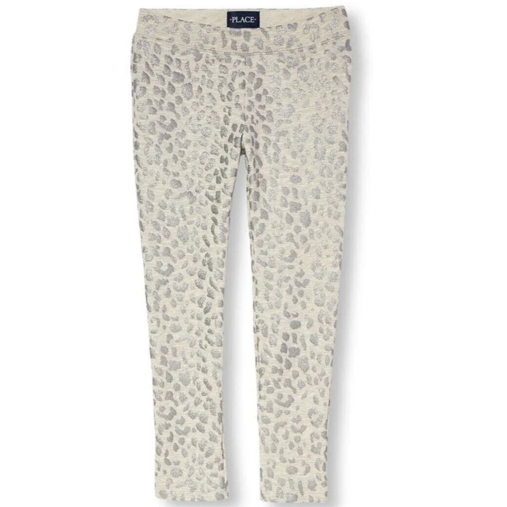 New the children's place glitter leggings pants girls xl 14 sweatpants